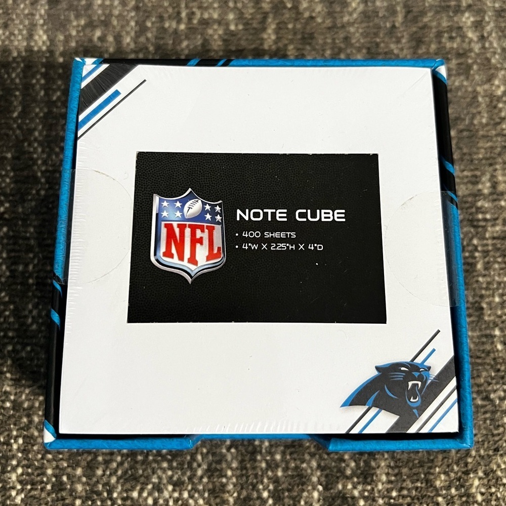 NWT Carolina Panthers Desktop Note Cube